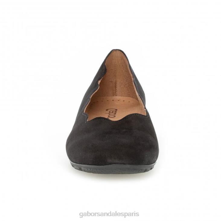 femmes Gabor Suède noir résister aux chaussures chaussure 4LHL112