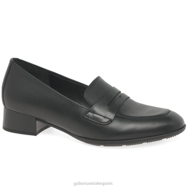 femmes Gabor noir mocassins droit chaussure 4LHL322