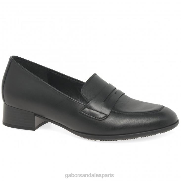 femmes Gabor noir mocassins droit chaussure 4LHL322