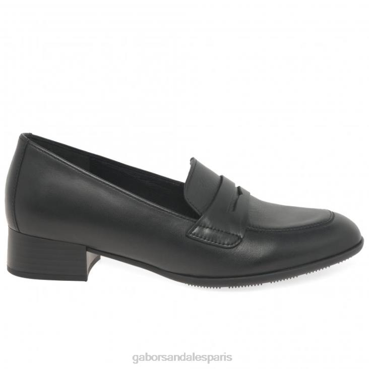 femmes Gabor noir mocassins droit chaussure 4LHL322