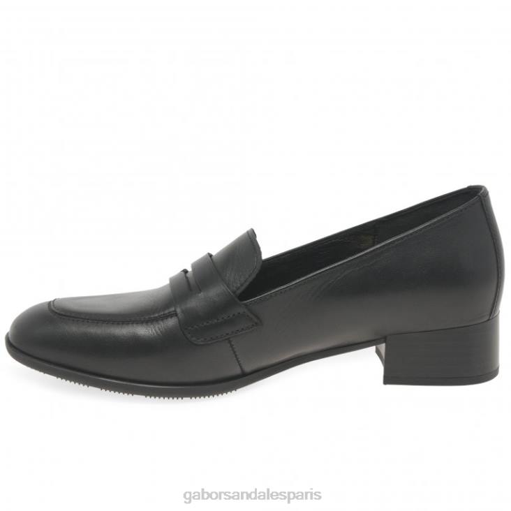 femmes Gabor noir mocassins droit chaussure 4LHL322