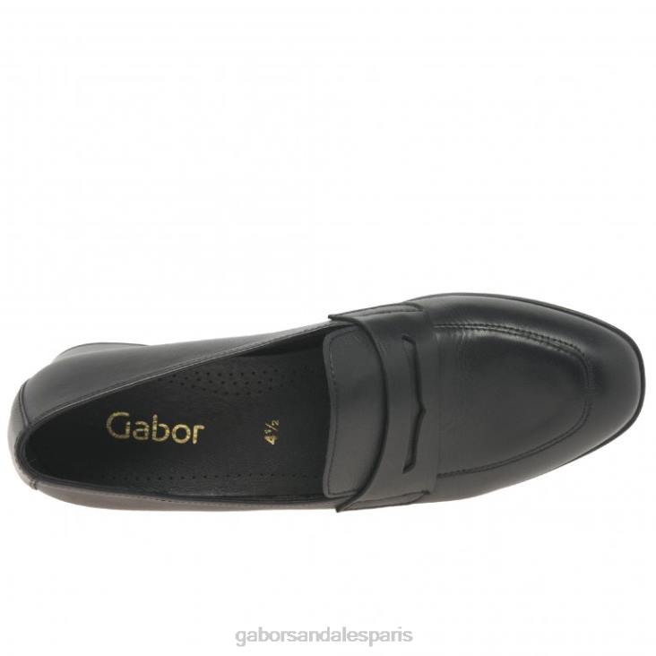 femmes Gabor noir mocassins droit chaussure 4LHL322