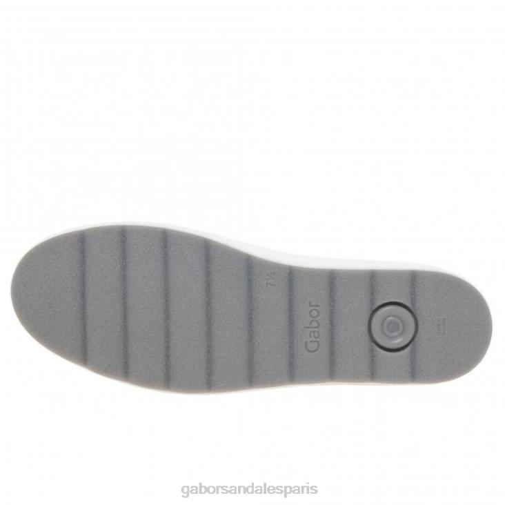 femmes Gabor blanc/argent baskets décontractées étanches chaussure 4LHL136