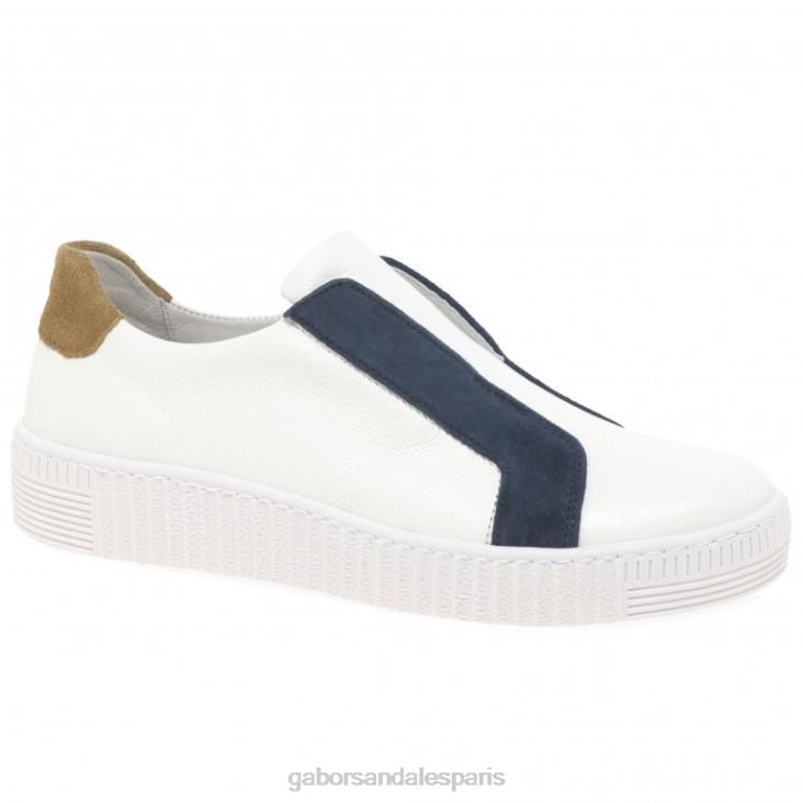 femmes Gabor blanc/marine baskets décontractées wye sports chaussure 4LHL140