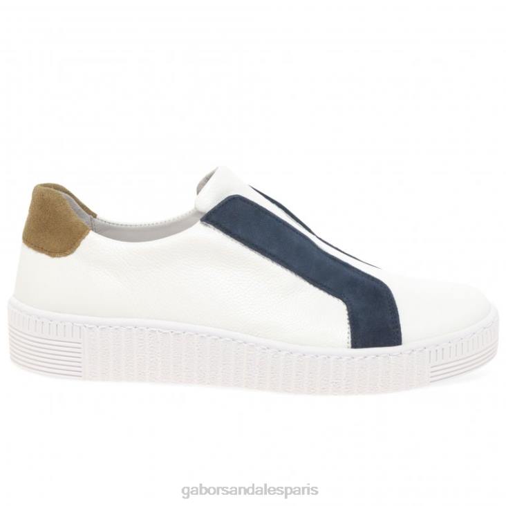 femmes Gabor blanc/marine baskets décontractées wye sports chaussure 4LHL140