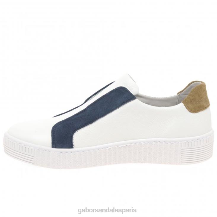 femmes Gabor blanc/marine baskets décontractées wye sports chaussure 4LHL140