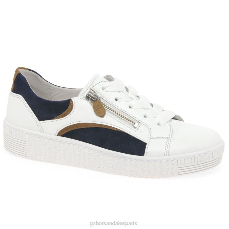 femmes Gabor blanc/marine formateurs wemo chaussure 4LHL143