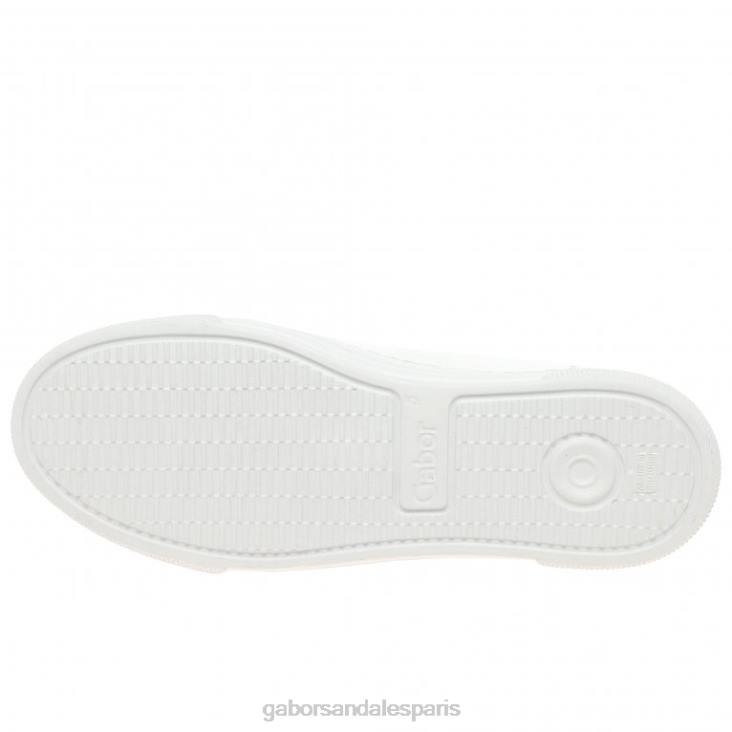 femmes Gabor blanc/platine formateurs sur le campus chaussure 4LHL144
