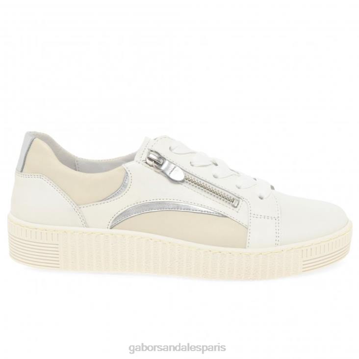 femmes Gabor combi latte argent formateurs wemo chaussure 4LHL142