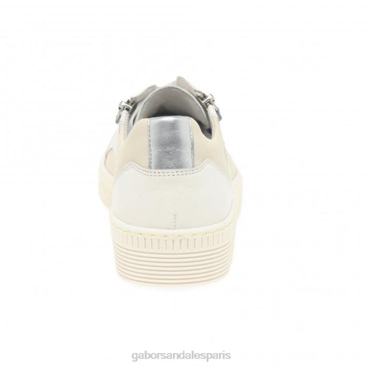 femmes Gabor combi latte argent formateurs wemo chaussure 4LHL142