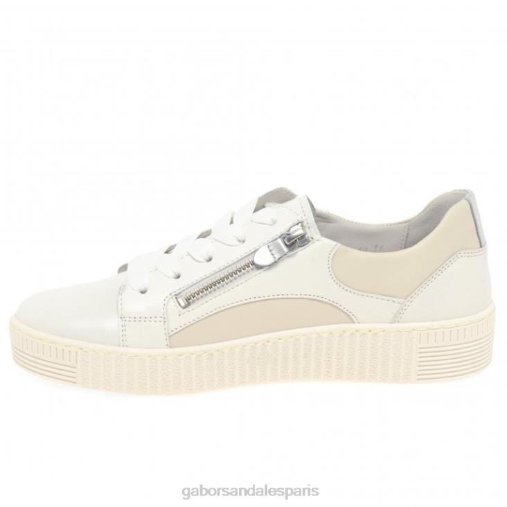 femmes Gabor combi latte argent formateurs wemo chaussure 4LHL142