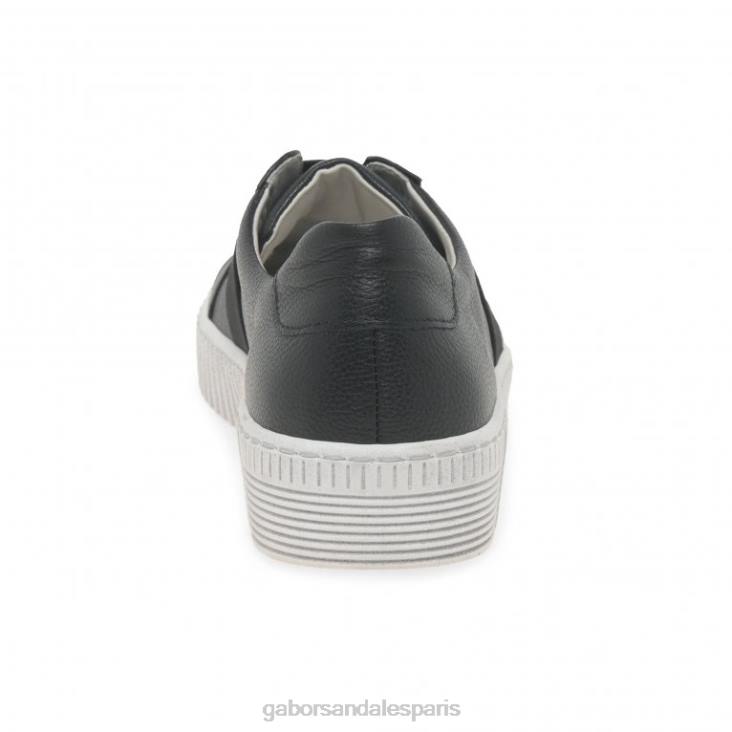 femmes Gabor noir baskets en saule chaussure 4LHL151