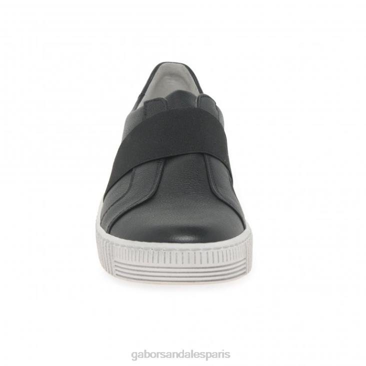 femmes Gabor noir baskets en saule chaussure 4LHL151