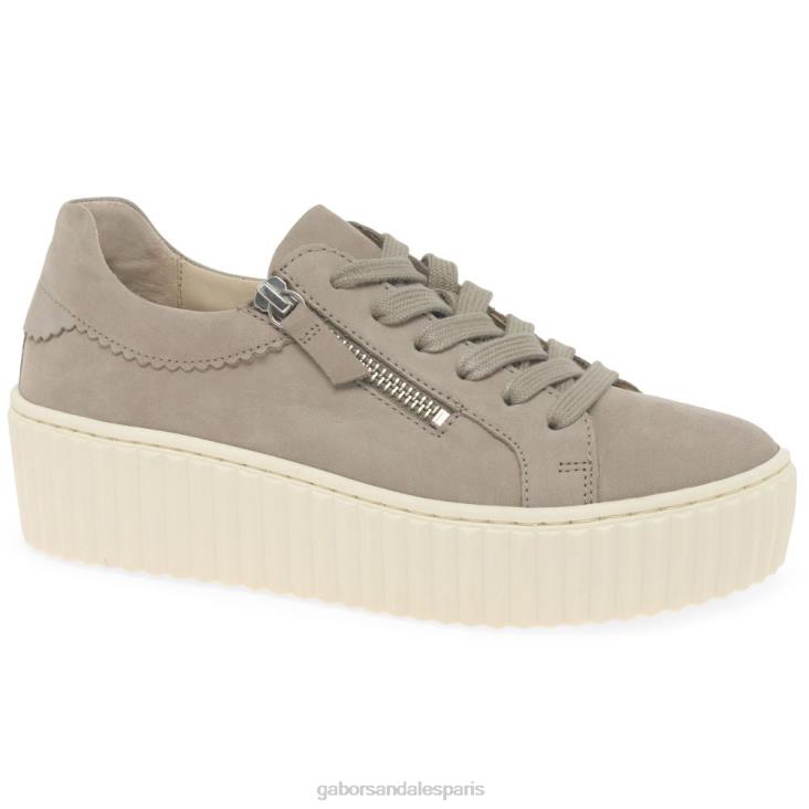 femmes Gabor nubuck de lin baskets Dolly chaussure 4LHL131