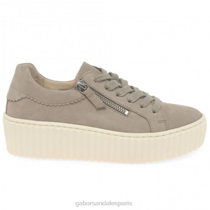 femmes Gabor nubuck de lin baskets Dolly chaussure 4LHL131