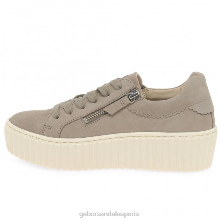 femmes Gabor nubuck de lin baskets Dolly chaussure 4LHL131