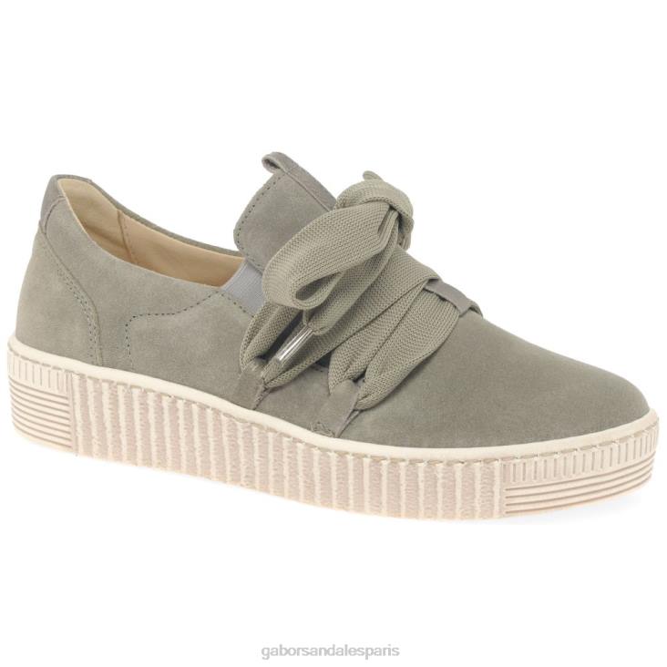 femmes Gabor salvia/daim bronze baskets casual valse chaussure 4LHL127