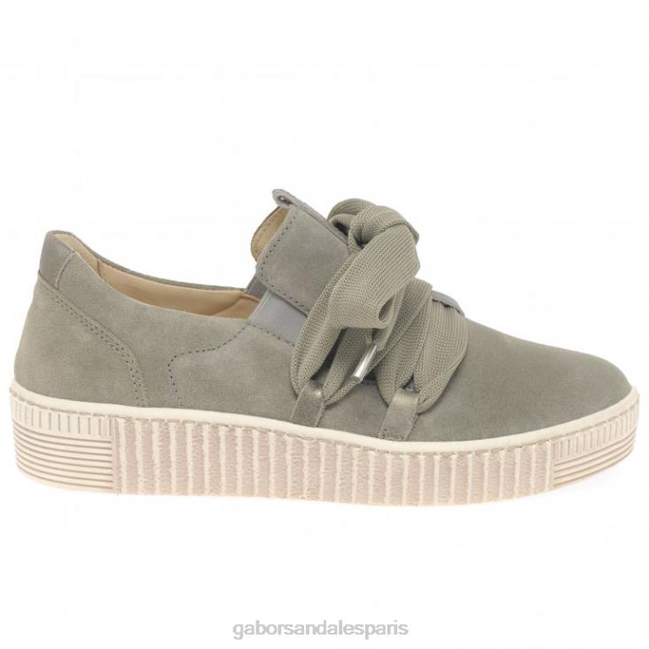 femmes Gabor salvia/daim bronze baskets casual valse chaussure 4LHL127