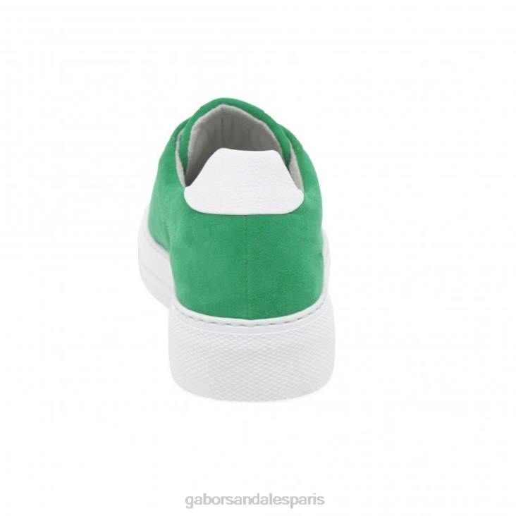 femmes Gabor suède vert/blanc baskets camrose chaussure 4LHL138