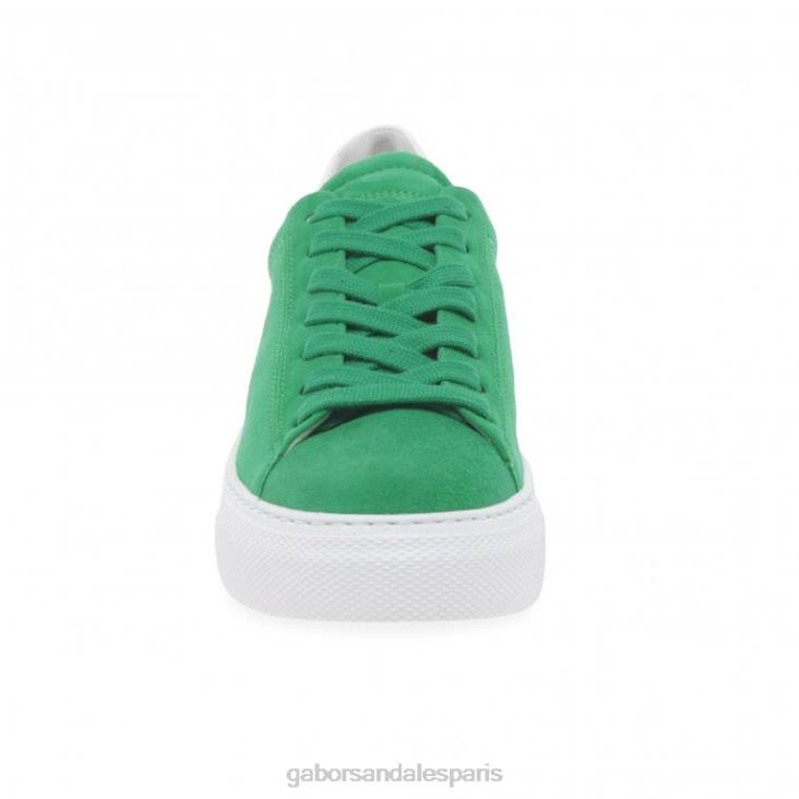 femmes Gabor suède vert/blanc baskets camrose chaussure 4LHL138