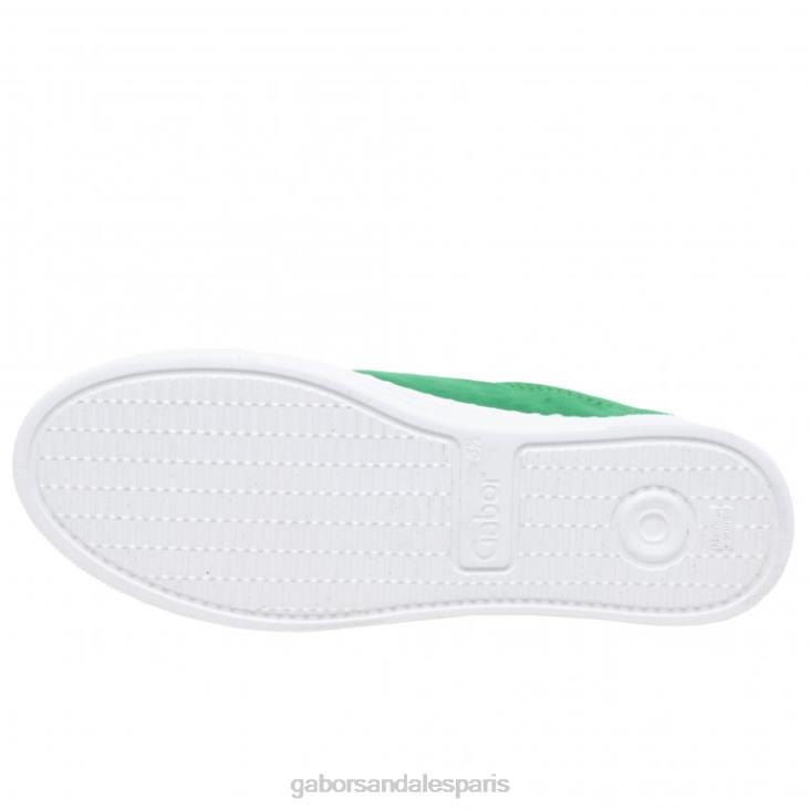 femmes Gabor suède vert/blanc baskets camrose chaussure 4LHL138