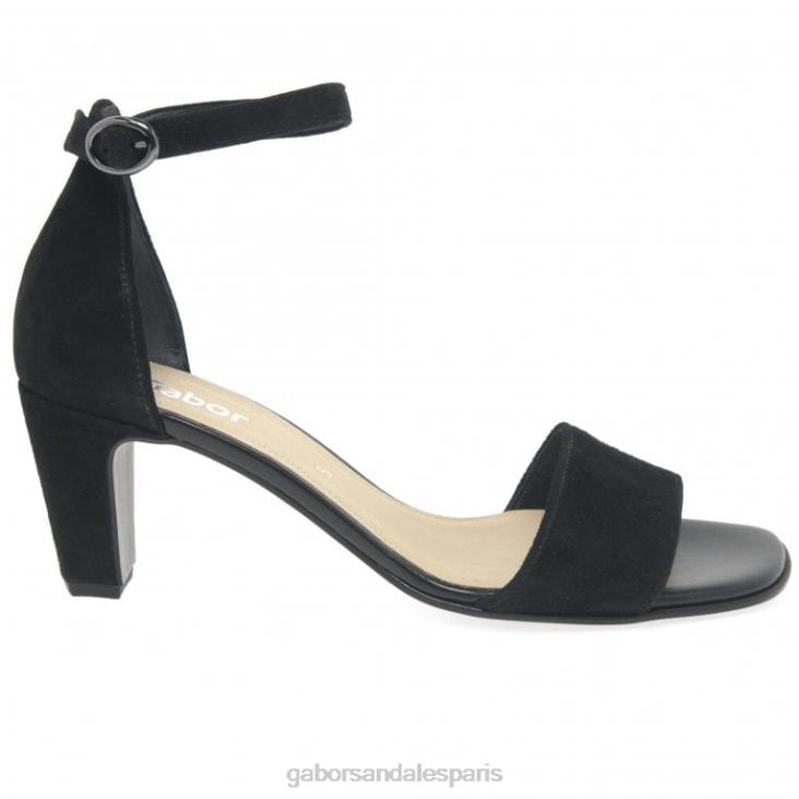 femmes Gabor Suède noir sandales à talons hauts licorne chaussure 4LHL177