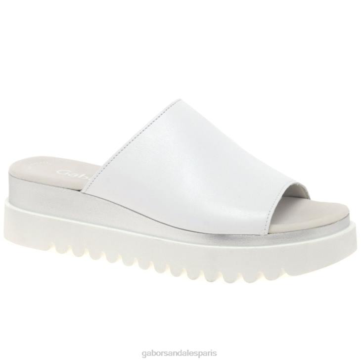 femmes Gabor blanc mules à plateforme emily-rose chaussure 4LHL175