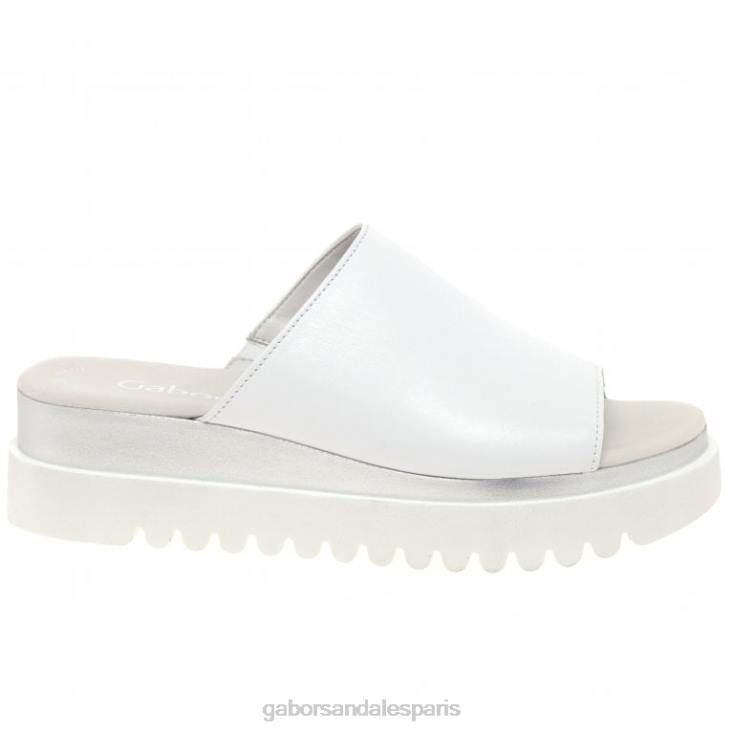 femmes Gabor blanc mules à plateforme emily-rose chaussure 4LHL175