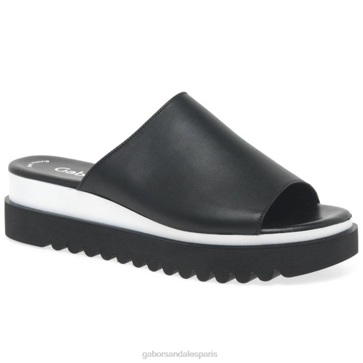 femmes Gabor noir mules à plateforme emily-rose chaussure 4LHL174