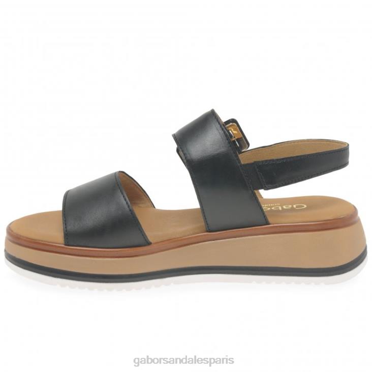 femmes Gabor noir sandales aviemore chaussure 4LHL161