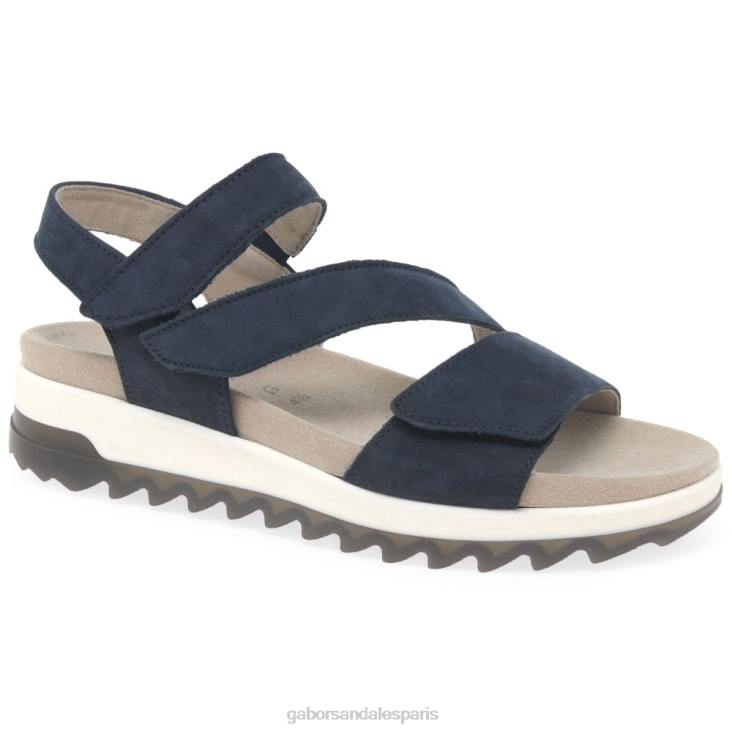femmes Gabor nubuck bleu Verity - Sandales à talons bas et lanières chaussure 4LHL171