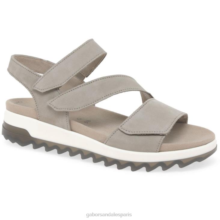 femmes Gabor nubuck de lin Verity - Sandales à talons bas et lanières chaussure 4LHL173