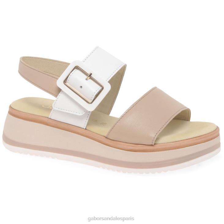 femmes Gabor rose/blanc sandales aviemore chaussure 4LHL160