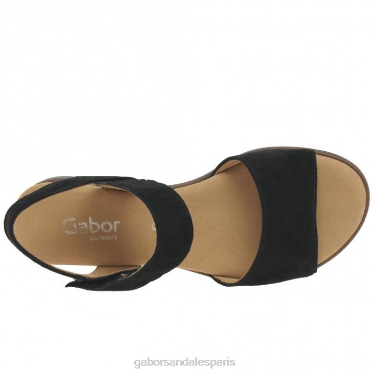 femmes Gabor daim noir/léopard sandales Raynor chaussure 4LHL166